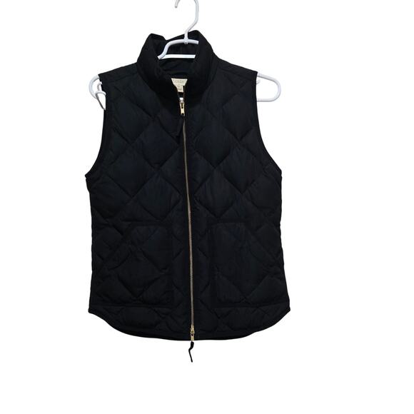 J.Crew Factory Quilted Puffer Vest Black XS Down Feather Fill Women’s Outerwear - Picture 1 of 5